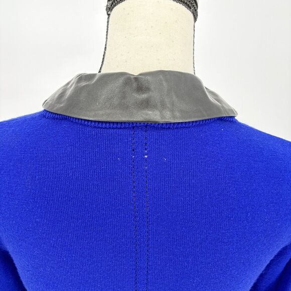 Alilly Women’s Merino Wool Blend Collared Long Sleeve Top Small Blue Pullover - Picture 8 of 12